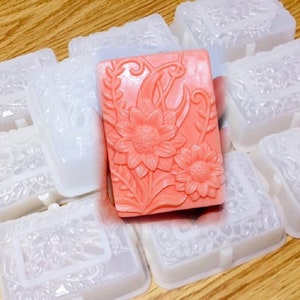 10 Silicone flower soap candle molds - single cavity