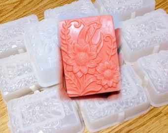10 Silicone flower soap candle molds - single cavity