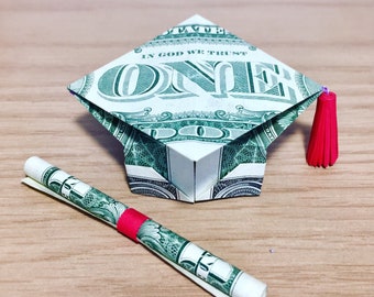 Money Origami Etsy - money origami graduation gift origami graduation cap diploma us dollar bills