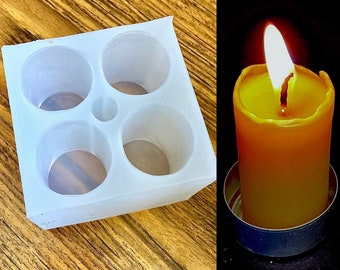 silicone VOTIVE Candle Mold 4 cavities round fluted easy release homemade silicone VOTIVE Candle Mold 4 cavities round fluted easy release homemade
