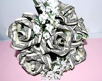Origami Rose Etsy - money roses money flower bouquet rose bouquet origami roses origami flower bouquet dollar bill flower money flowers