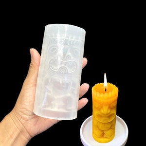 4.5” silicone Tiki Polynesian Totem mold - tiki candle soap resin mold