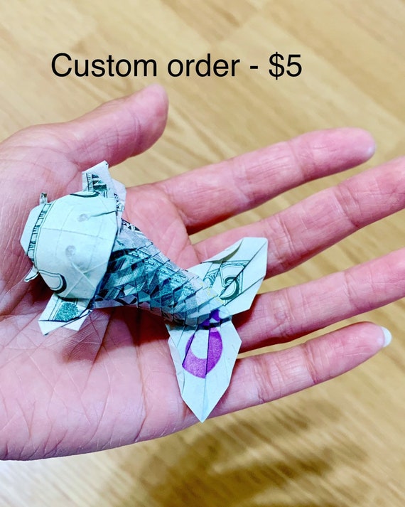 Money Origami Origami Fish Koi Fish Us Dollar Bill Fish Gift Fish Decor Fish Ornament Fish Accessary