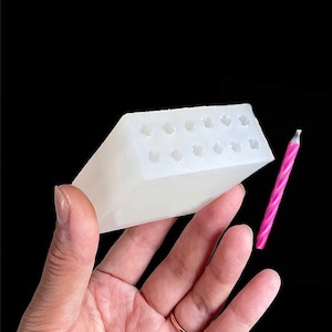 2 1/4” silicone birthday candle Mold - mini taper mold - 12 cavities