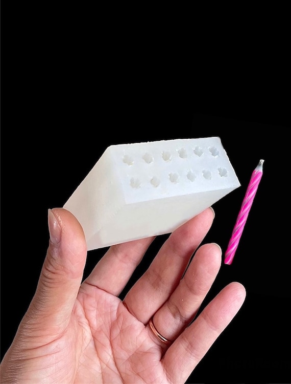 2 1/4” silicone birthday candle Mold - mini taper mold - 12 cavities