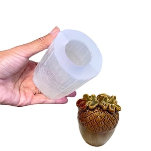 Style 2 silicone acorn mold - 2.75” - 3D acorn candle soap resin mold - holiday candle mold