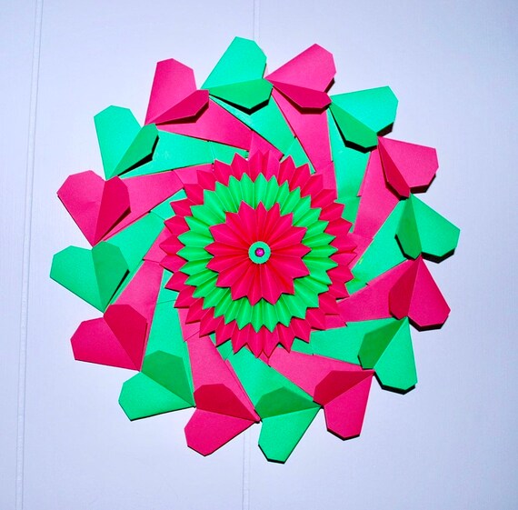 Herz Kranz Papier Kranz Blume Kranz Origami Blume Tür Kranz Urlaub Geschenk Wand Dekorationen