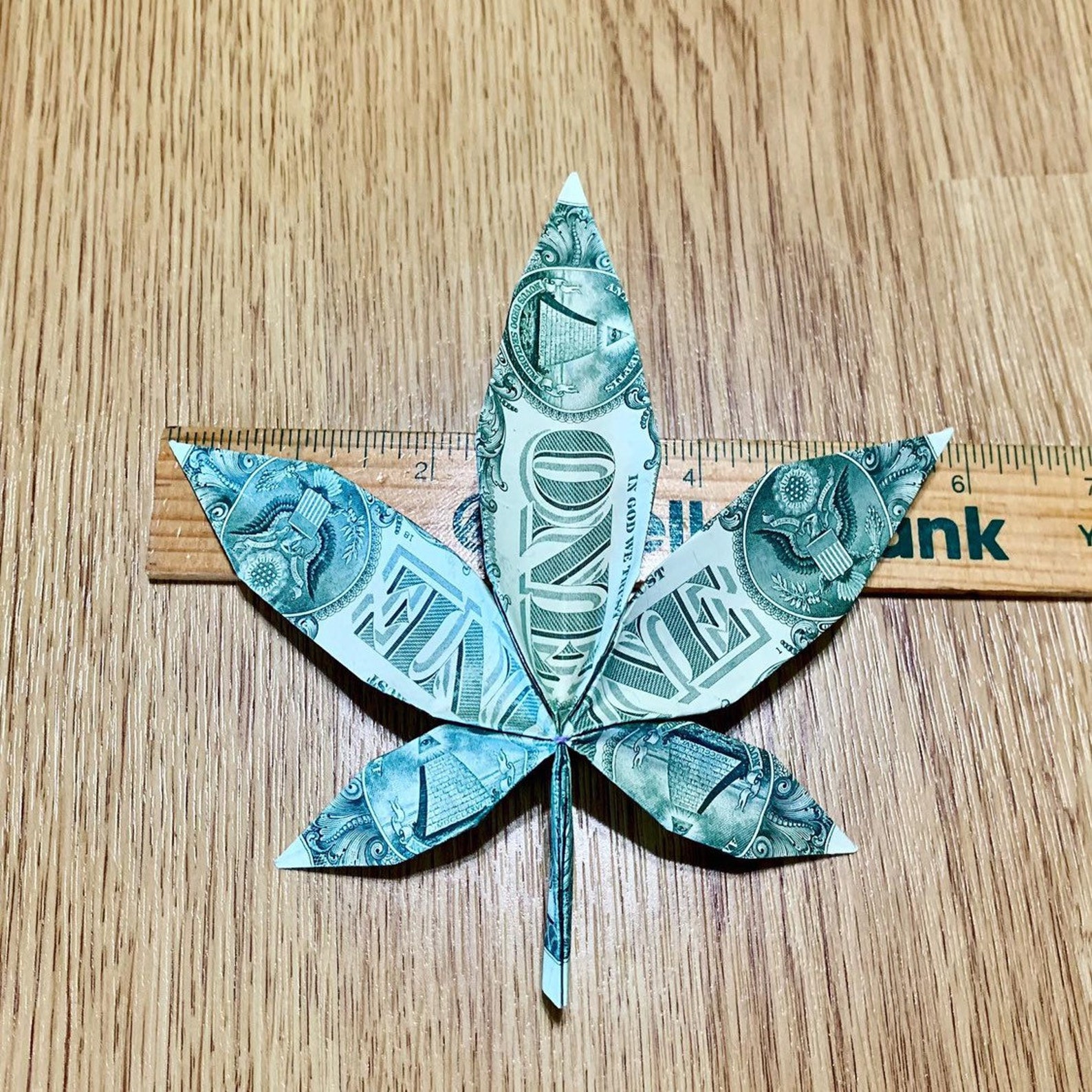 Money origami marijuana leaf cannabis leaf money gift Etsy