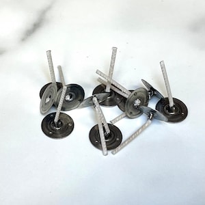 A dozen (12) wicks for beeswax tea light candles - tealight candle wicks - ready to use - pretabbed