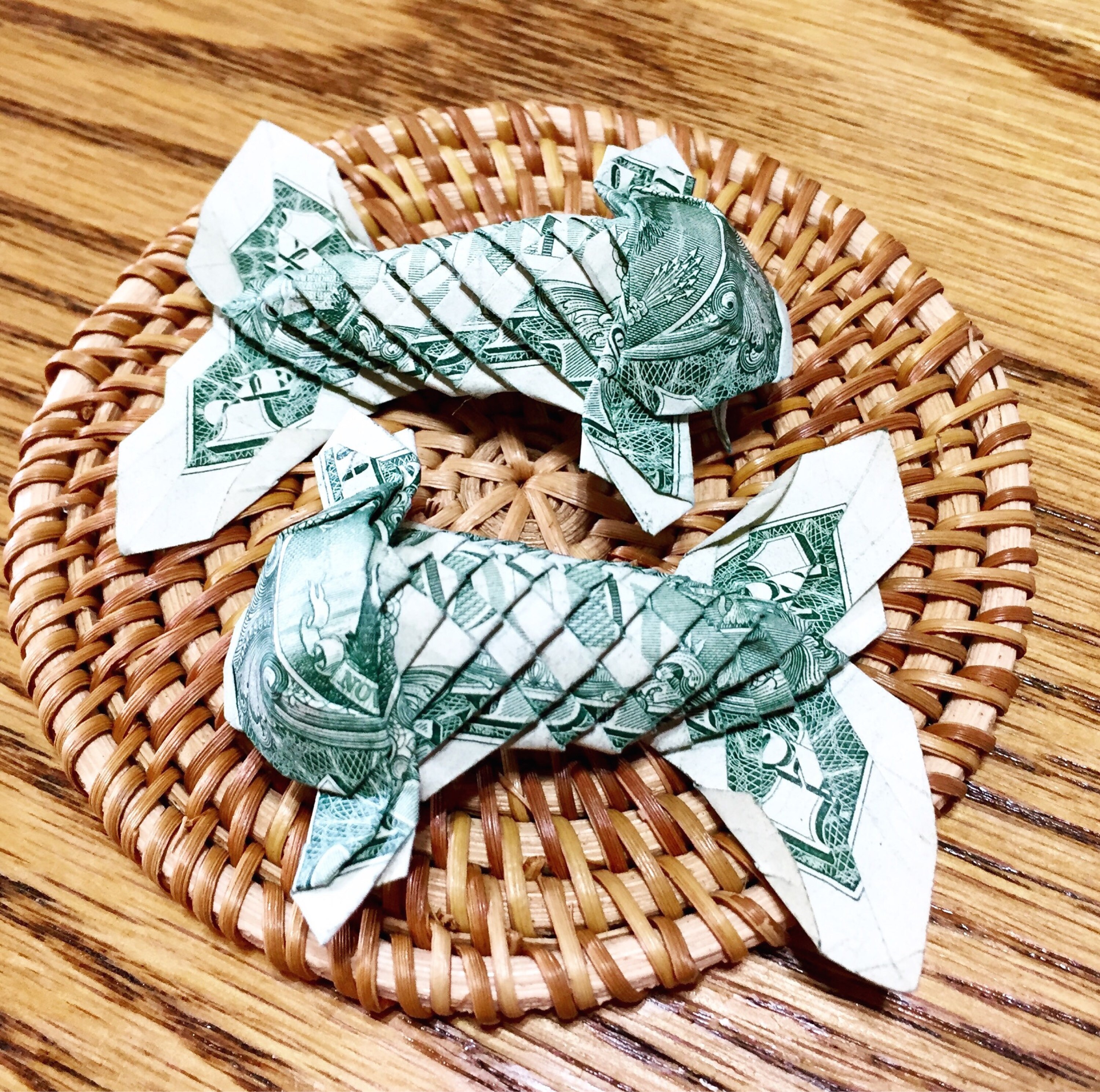 Money Origami origami fish Koi Fish US dollar bill Etsy