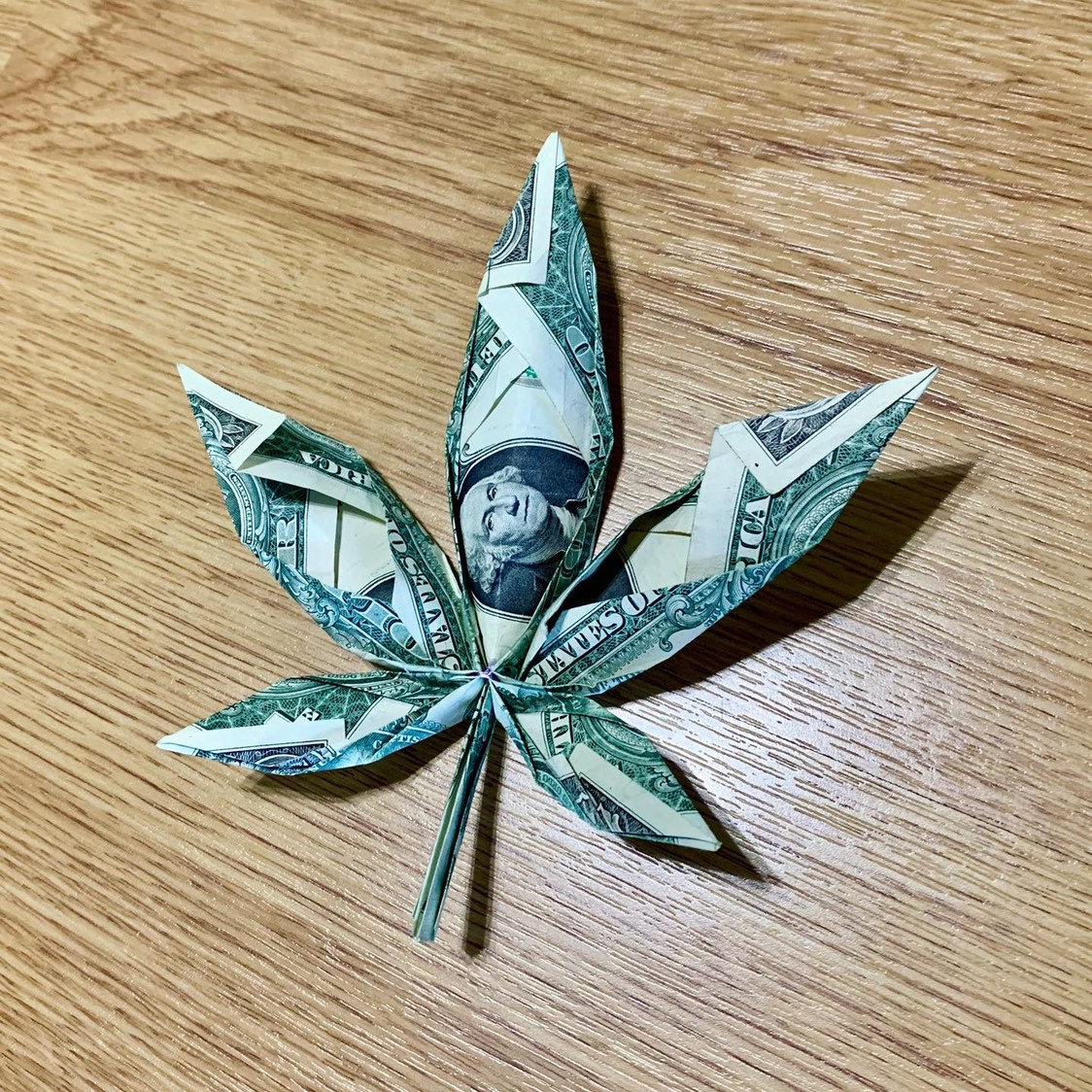 Money origami marijuana leaf cannabis leaf money gift Etsy