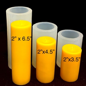 Silicone pillar cylinder candle Mold - concave top - 2”