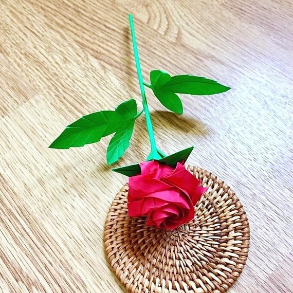 Origami Paper Rose Origami Flower Paper Flower Paper Rose Valentine Gift For Her Anniversary Rose Bouquet Origami Pentagon Rose