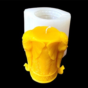 3.75” Silicone Indian elephant Mold - elephant head - pillar candle mold - soap resin mold