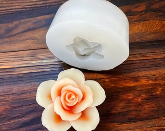 3D silicone floating flower mold - 2.6” - rose flower mold - rose candle mold - soap resin mold