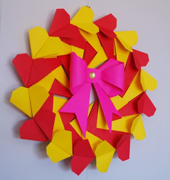 Herz Kranz Papier Adventskranz Origami Kranz Wohnkultur Haus Dekoration