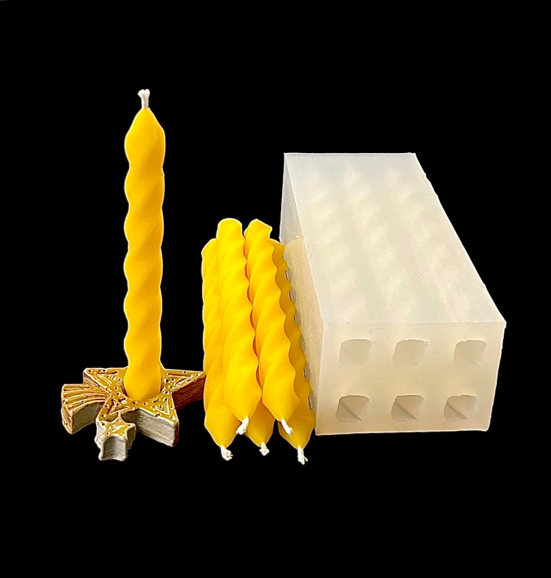 Silicone Mini Twisted Taper Candle Mold 4 Twisted Chime Candle Mold