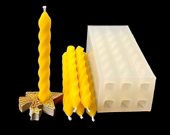 Silicone mini twisted taper candle mold 4” - twisted chime candle mold - birthday candle mold