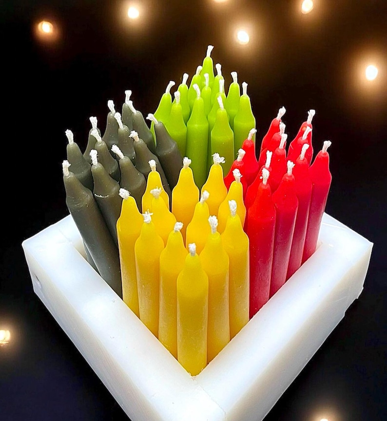Silicone chime candle mold 4” - mini taper Mold - spell candle mold - 6 cavities - homemade image 9
