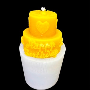 2.75” 3D silicone birthday cake mold - candle soap resin mold - honeybee honeycomb mold - handmade