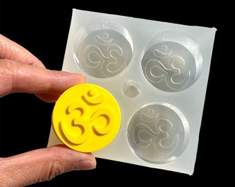 Silicone Tea light candle Mold - OM mold - easy release 4 cavities- updated version