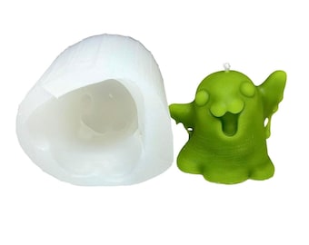 2” cute Silicone 3D ghost Mold for Halloween candle, soap, resin craft - food grade high quality material