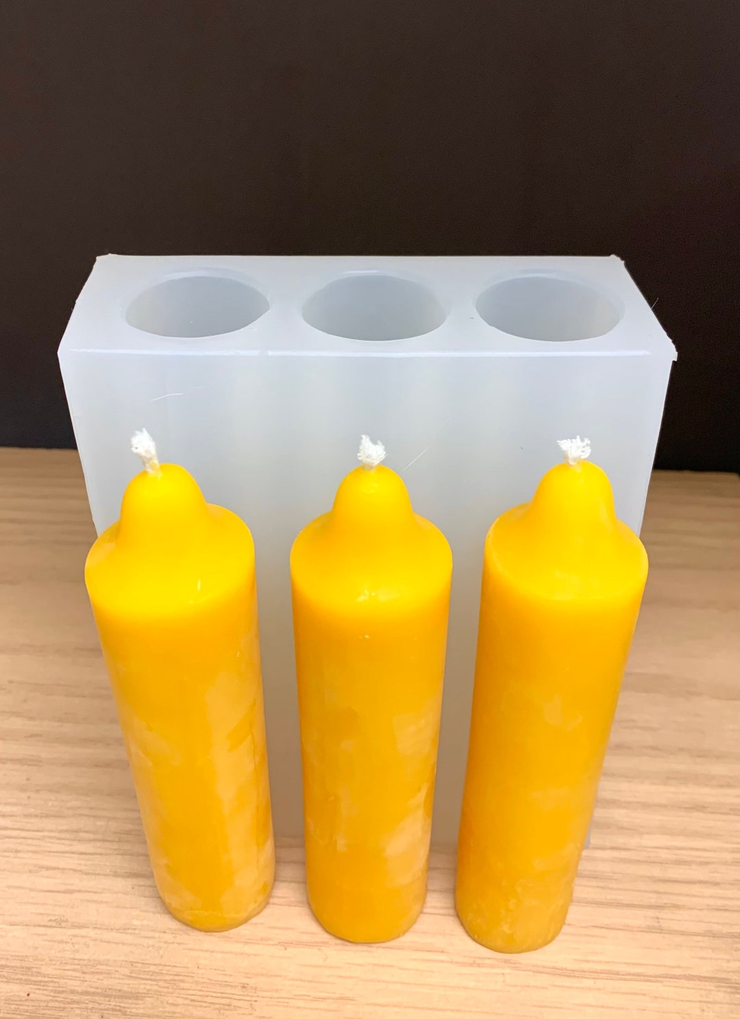 5 Silicone Taper Candle Mold Spell Candles 3 Cavities Emergency Taper