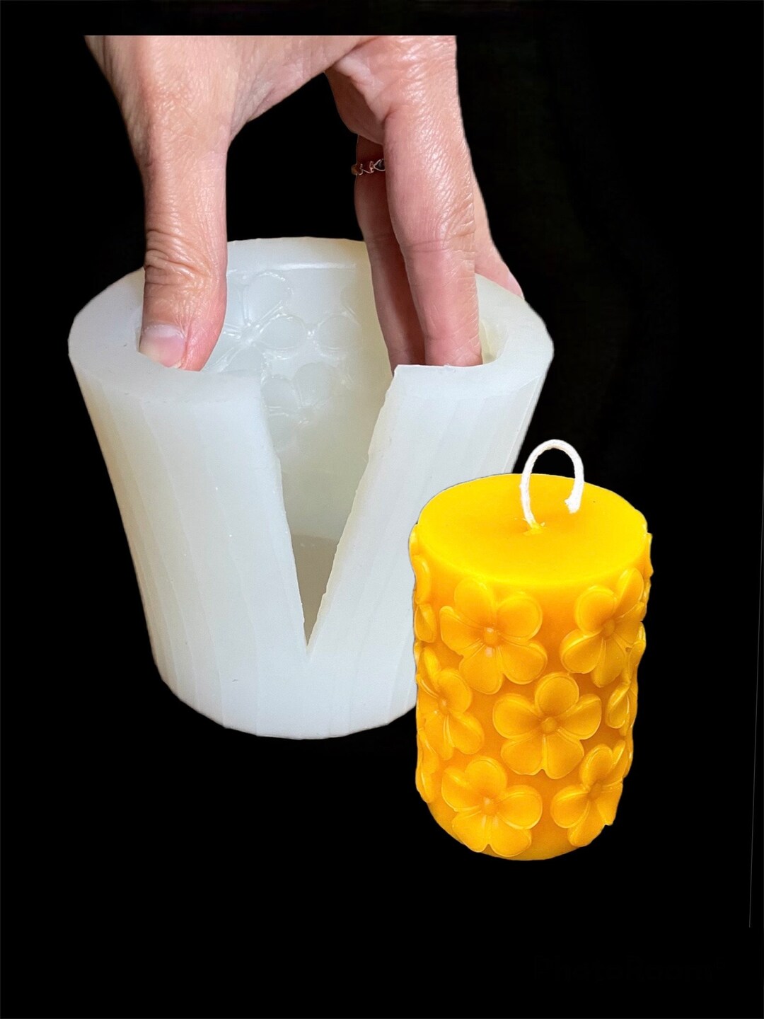 Plumeria Flower Pillar Candle Mold Silicone Mold for Candle Soap Resin