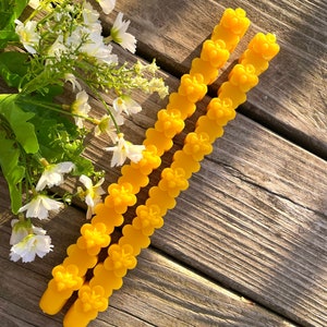 pure Beeswax tapers - honeybee honeycomb taper candle - unique candles
