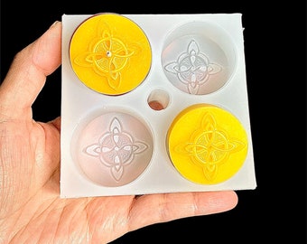 Silicone witches knot tealight candle Mold - Celtic trinity knot - witchcraft symbols - witches spell candle - Wicca witchcraft mold