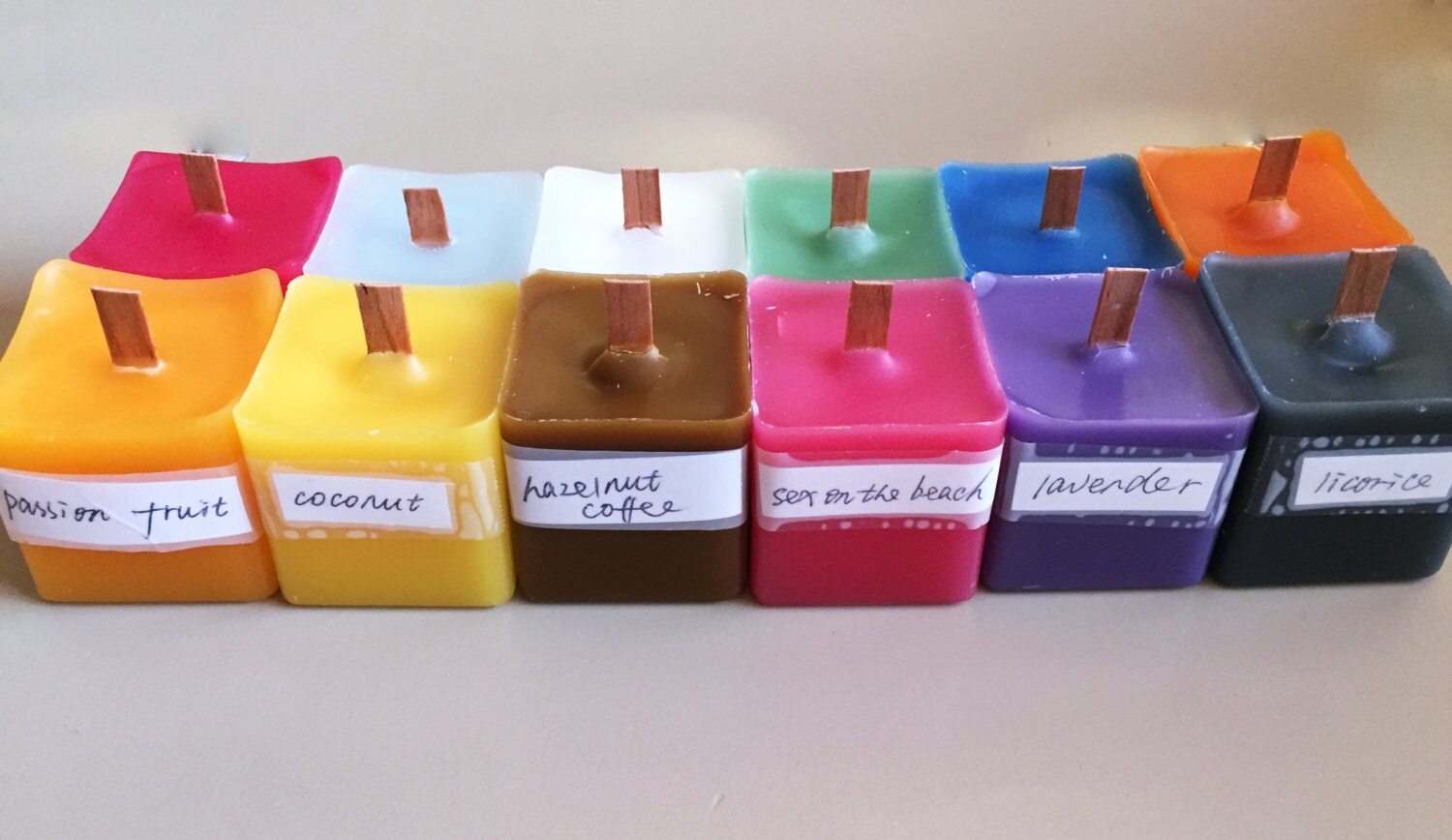 8 votive candles Square votives scented votives homemade Etsy