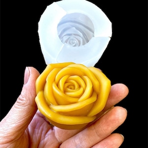 Molde ROSE de silicone 3D - molde de flor de silicone - vela votiva - barra de loção - sabonete de flor