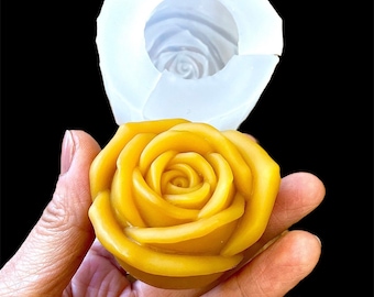 Molde de rosa de silicona 3D - molde de flor de silicona - vela votiva - barra de loción - jabón de flores