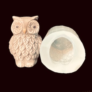 Silicone owl mold - 3D owl candle soap Mold - 3 1/4” - homemade