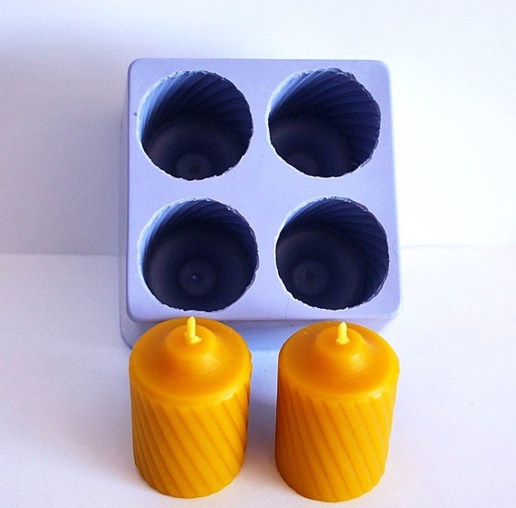 silicone VOTIVE Candle Mold 4 cavities round fluted easy release homemade silicone VOTIVE Candle Mold 4 cavities round fluted easy release homemade