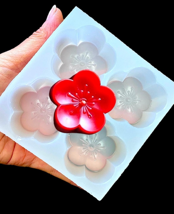 Silicone flower Mold - votive candle mold - floating candle mold - flower soap - soap making - cherry blossom mold