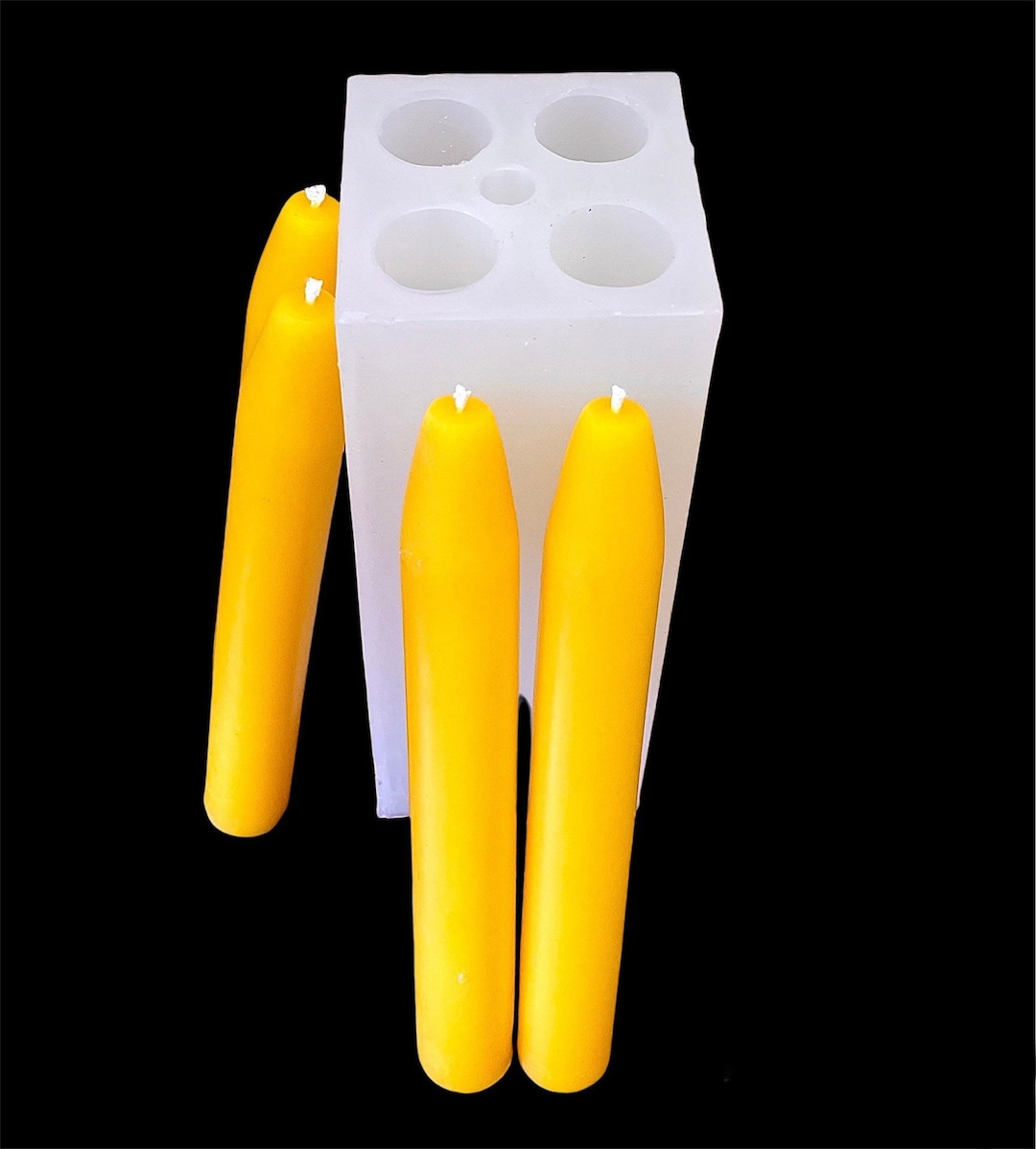7 Silicone Taper Candle Mold 4 Cavities Church Candle Mold Dinner Taper