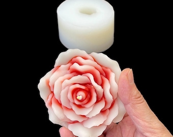 large 3D silicone flower mold - 3.5” - floating flower candle - flower soap mold - resin mold