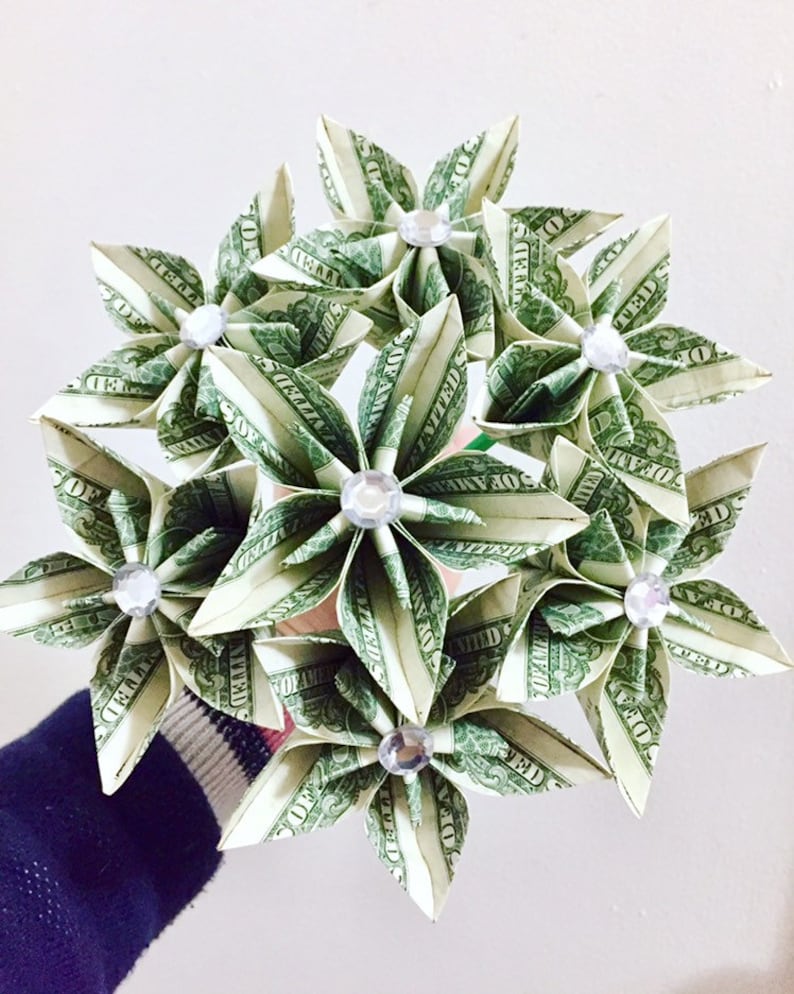 Easy origami flower with money tikloeffect