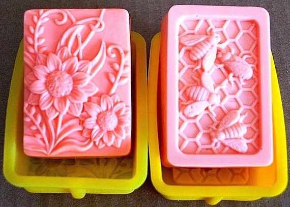 high quality Silicone soap mold - honeycomb honeybee soap mold - flower soap mold