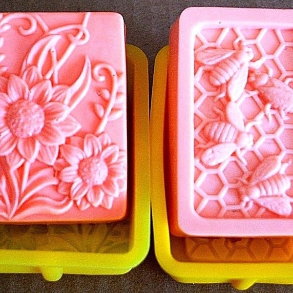 high quality Silicone soap mold - honeycomb honeybee soap mold - flower soap mold