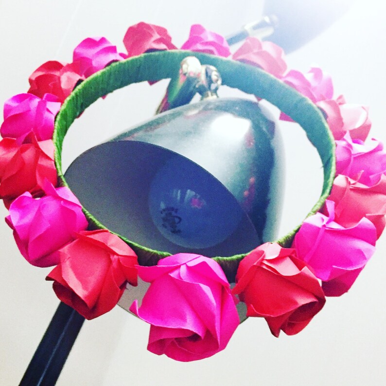 Rose flower Crown Wedding Wreath Bridal headband origami roses Handmade Floral Crown flower headband Bridal Flower Crown