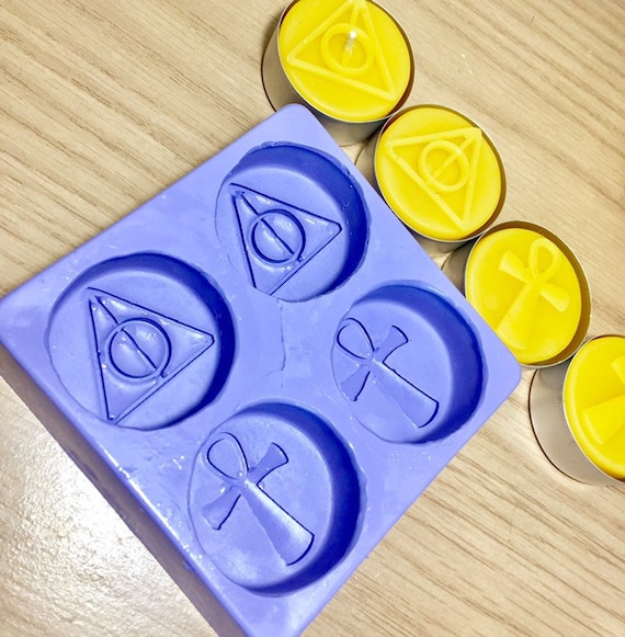 Silicone Tea light candle Mold Pentagram easy release 4 cavity Homemade