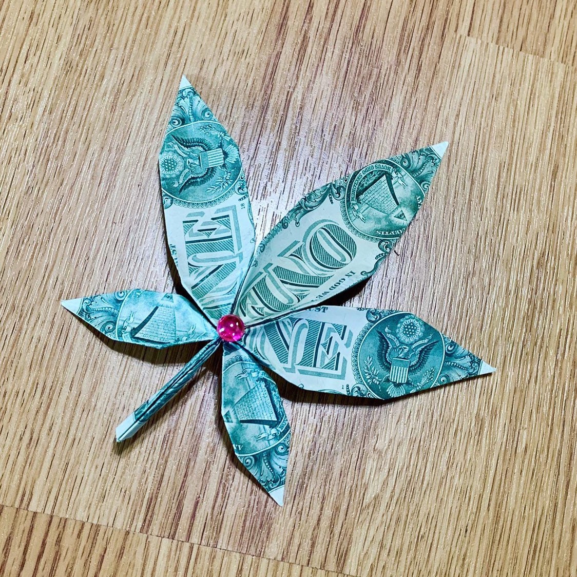Money origami marijuana leaf cannabis leaf money gift Etsy