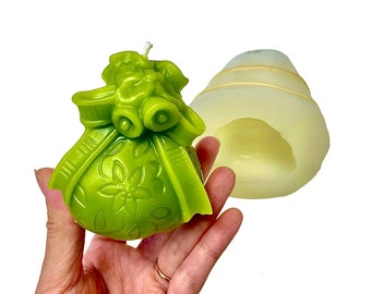 3” Silicone Santa’s sack Mold - 3D gift bag candle soap resin mold - Christmas holiday candle mold - food grade