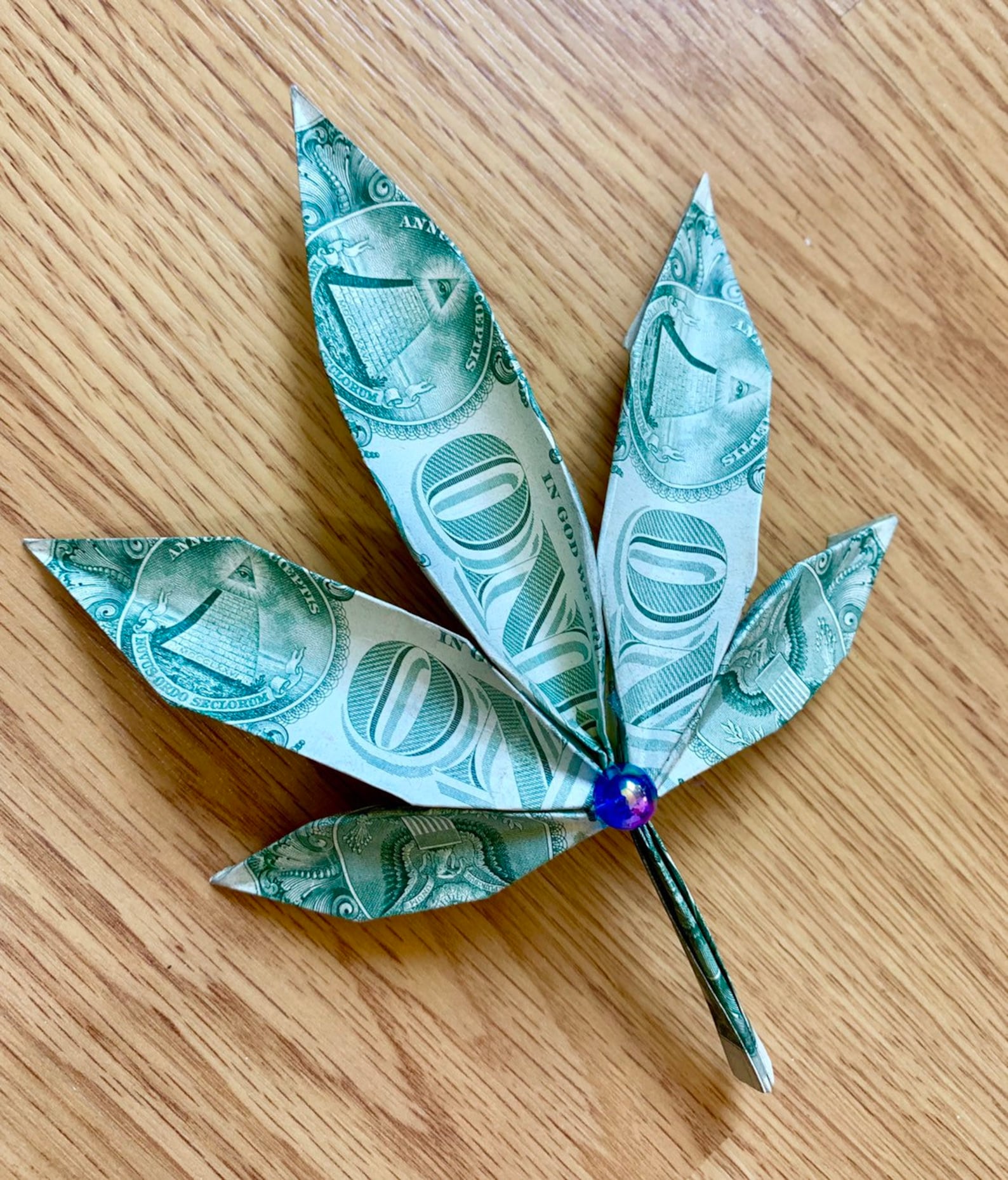 Money origami marijuana leaf cannabis leaf money gift Etsy