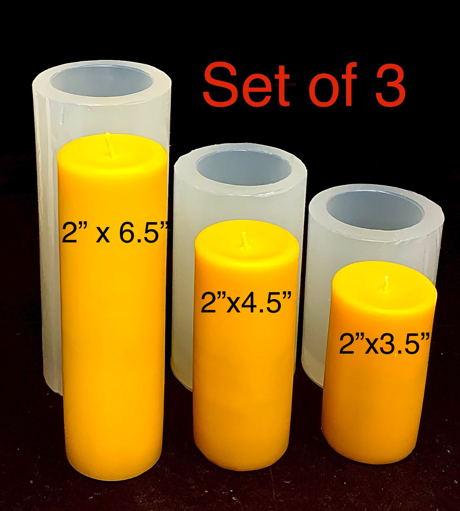 Silicone pillar cylinder candle mold concave top candle mold Etsy