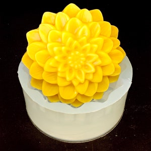 3” Silicone flower Mold - big Dahlia flower candle soap mold - flower resin mold  - homemade