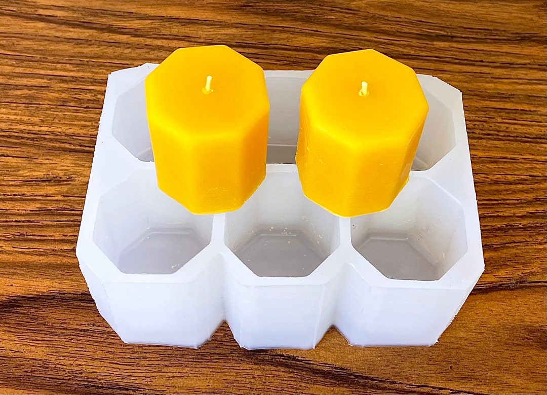 Silicone Octagonal Votive Candle Mold 6 Cavities Octagon Candle Soap