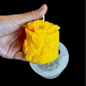 Silicone tree trunk candle soap mold - fairy garden flower mold - butterfly mold - resin mold